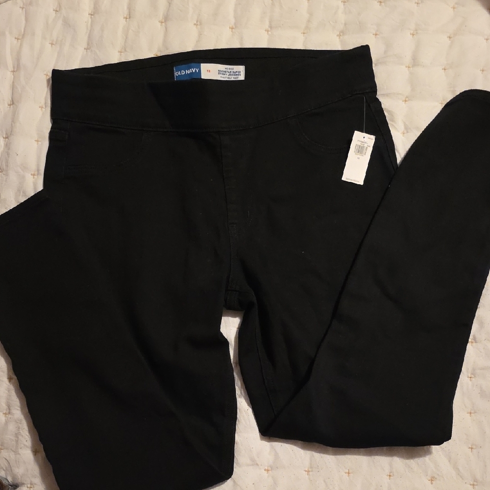 Old Navy Black Rockstar Super Skinny Jeggings